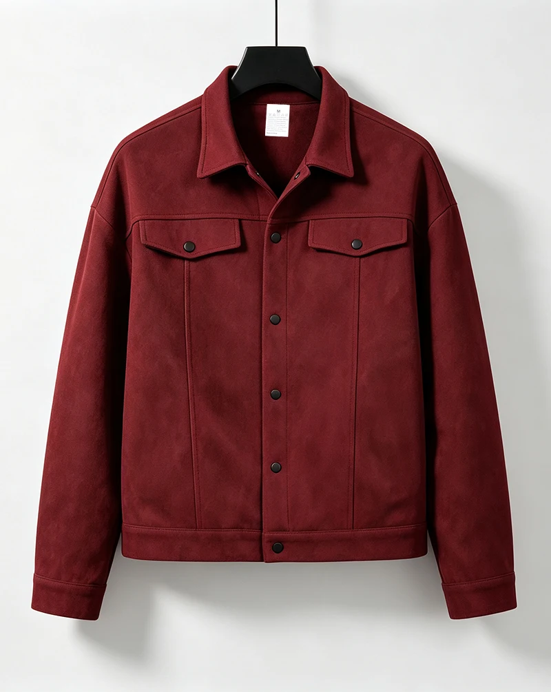 Herrenjacke mit lockerer Passform, gebürstet, kurz, langärmelig, mit Umlegekragen, einreihig, lässige Oberbekleidung für den täglichen Arbeitsweg und Streetwear – Detail 19