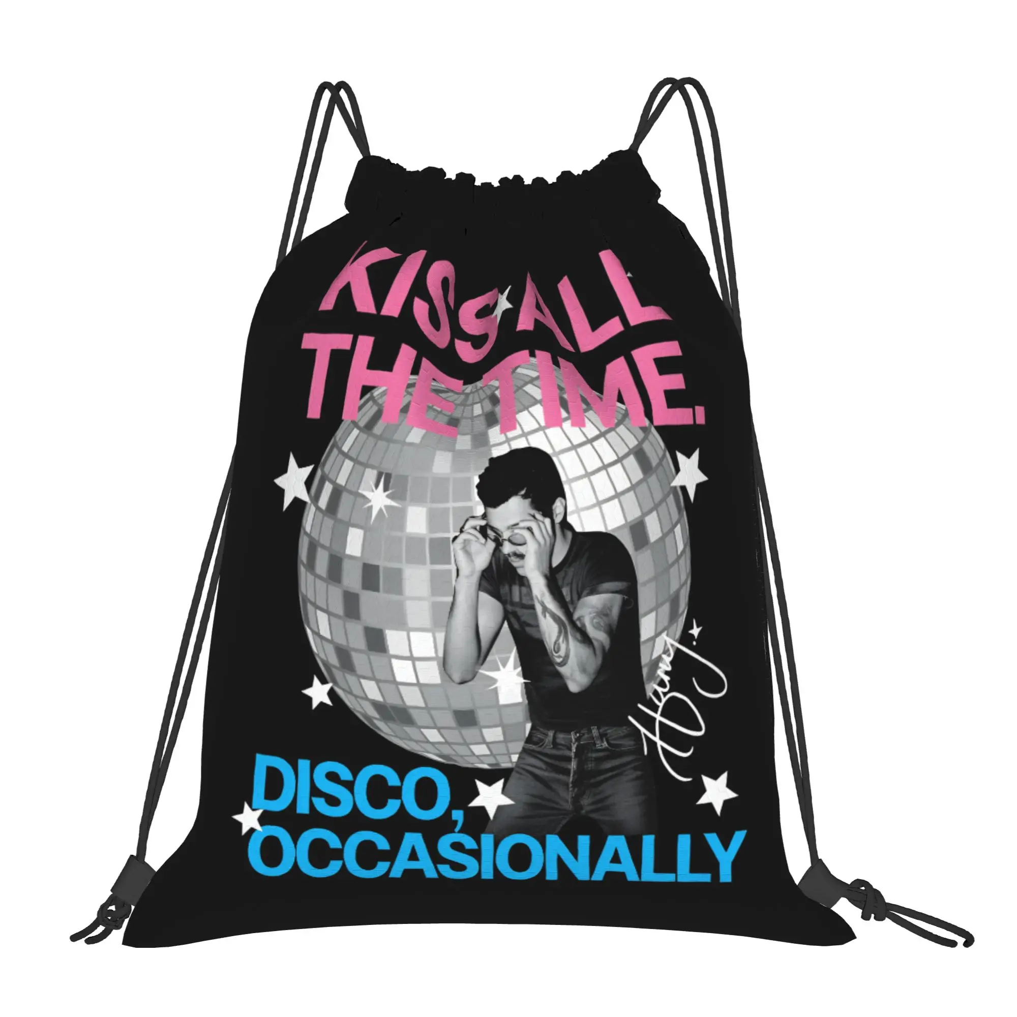 Drawstring Bag Kiss All the Time Backpack 2026 New Album Folding Folding Outdoor Beach Sackpack String Bags For Couple