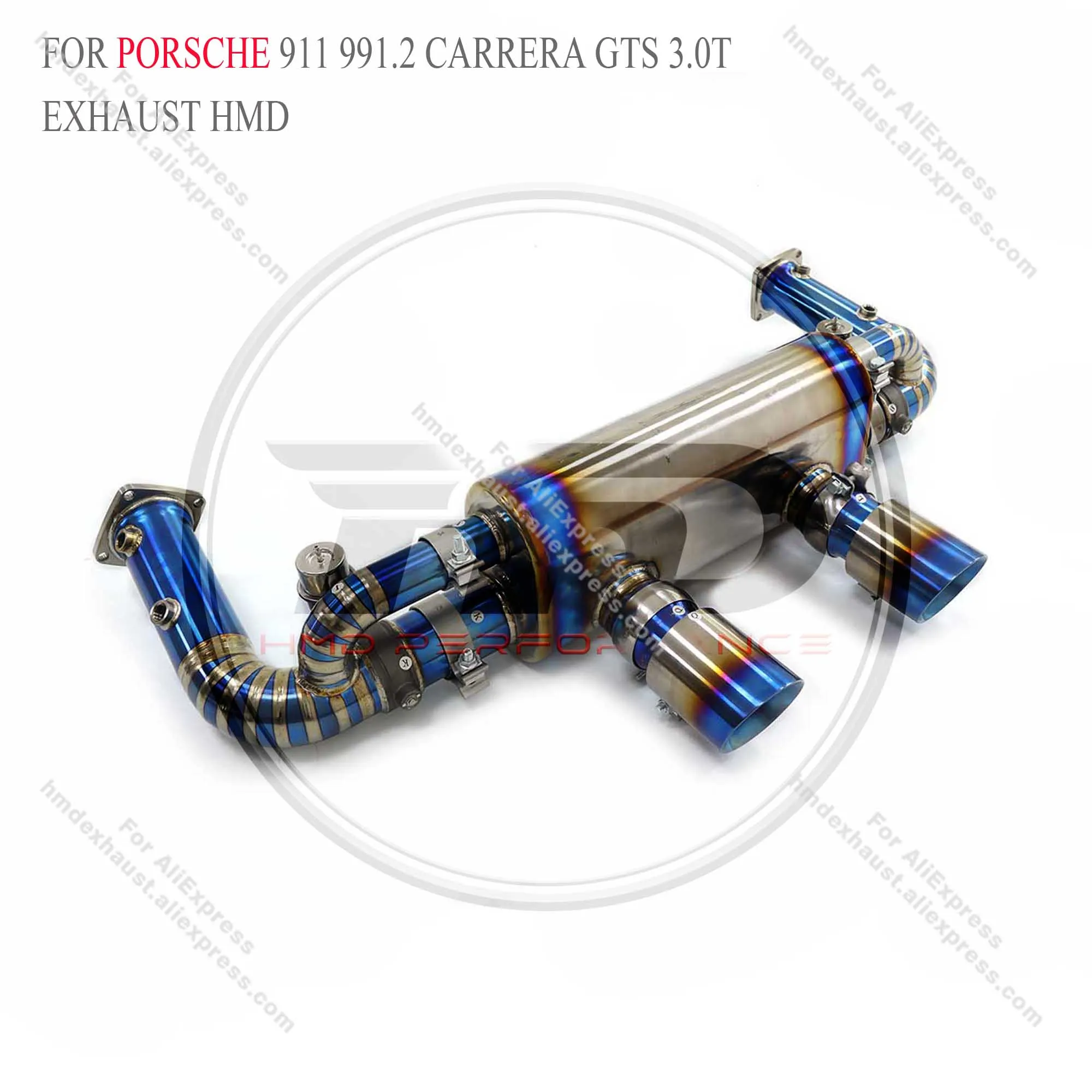 HMD Titanium Exhaust System Performance Catback for Porsche 911 991.2 Carrera GTS 3.0T Muffler With Valve