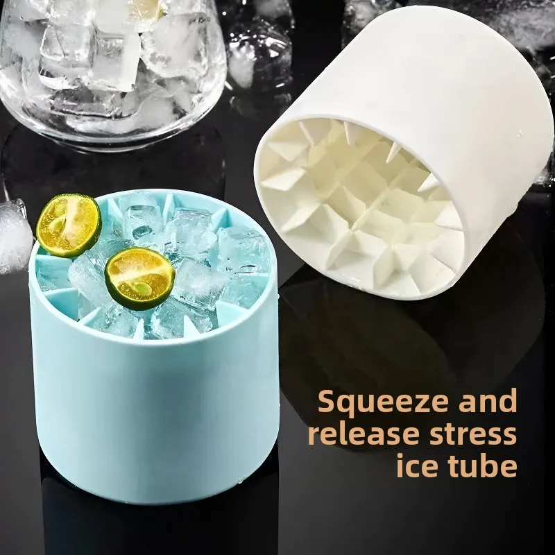 

Silicone Cylinder Grid Food Grade Cylinder Kneading Music Cube Mold Household Refrigerator Storage Box Cube Cup