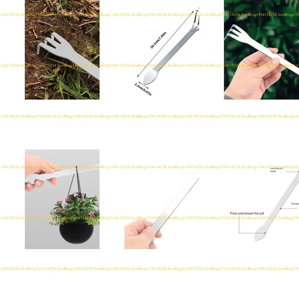 

P9FB Bonsai Rakes Stainless Steel Root Rakes Ergonomic Handle Gardening Rack Cultivator 3-Prong Loosen Soil Bonsai Tool