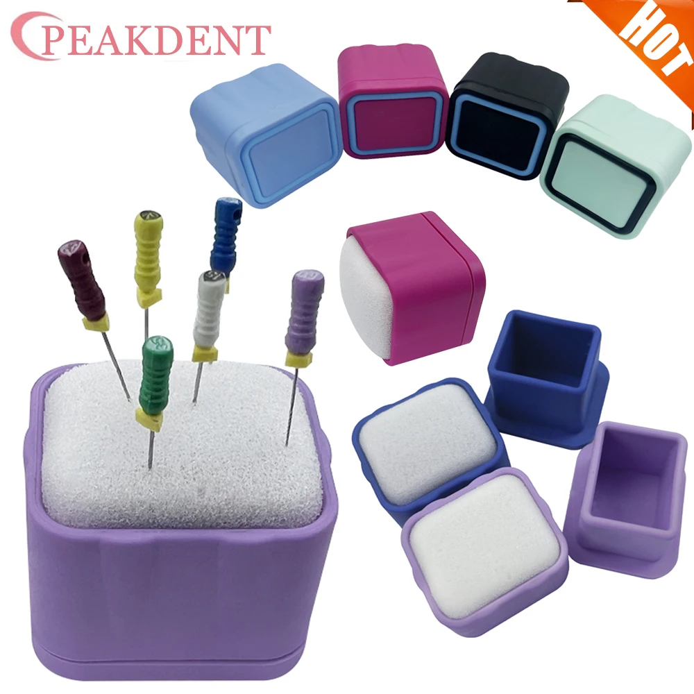 

Dental Endo File Stand Clean Drills Block Holder Endodontic File Washing Box With Sponge Dental Tools for Root Canal Organize