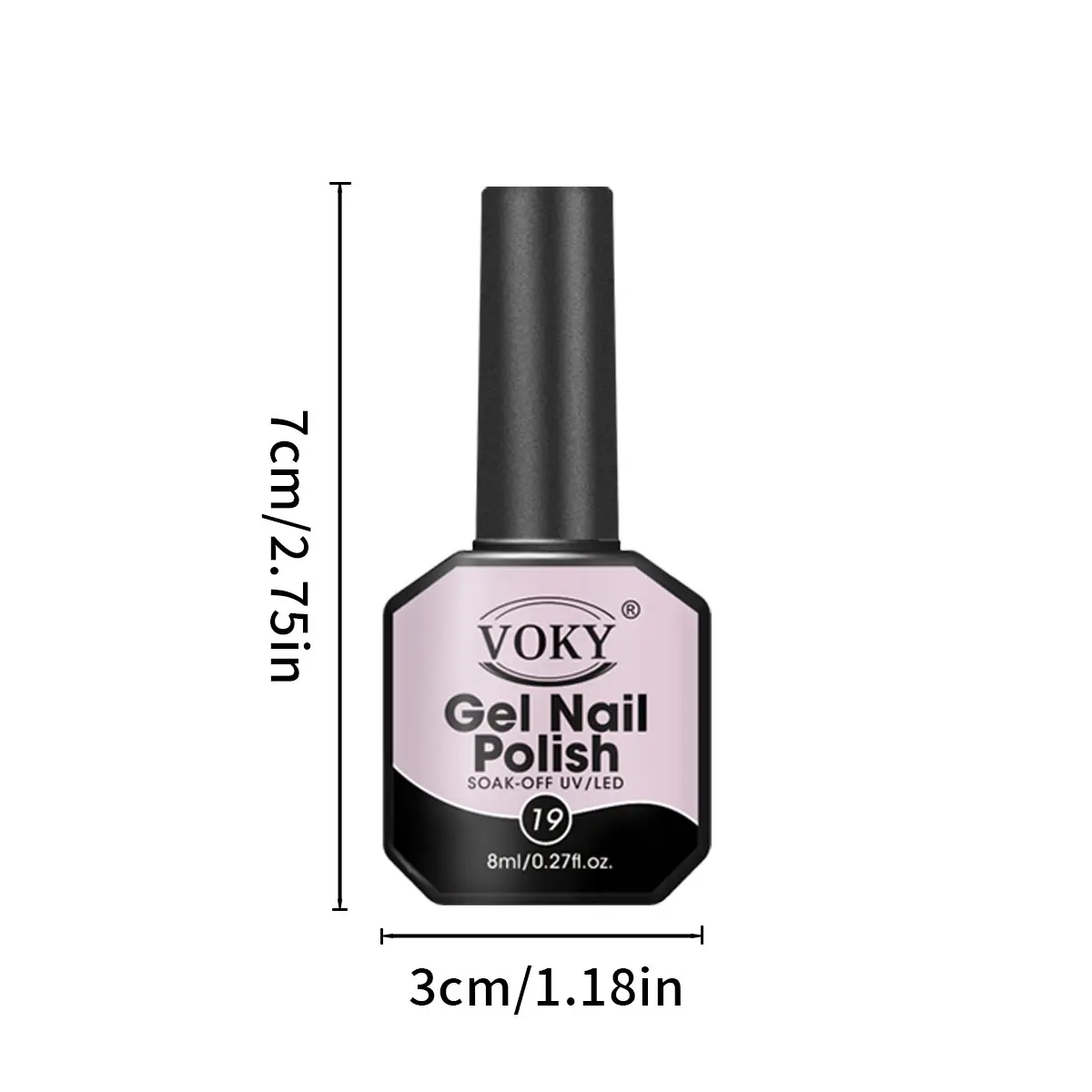 VOKY Conjunto de 6 garrafas de esmalte em gel diamante de 8ml, cada garrafa contém 0,27 onças, sem álcool, conjunto de casaco de base para unhas DIY