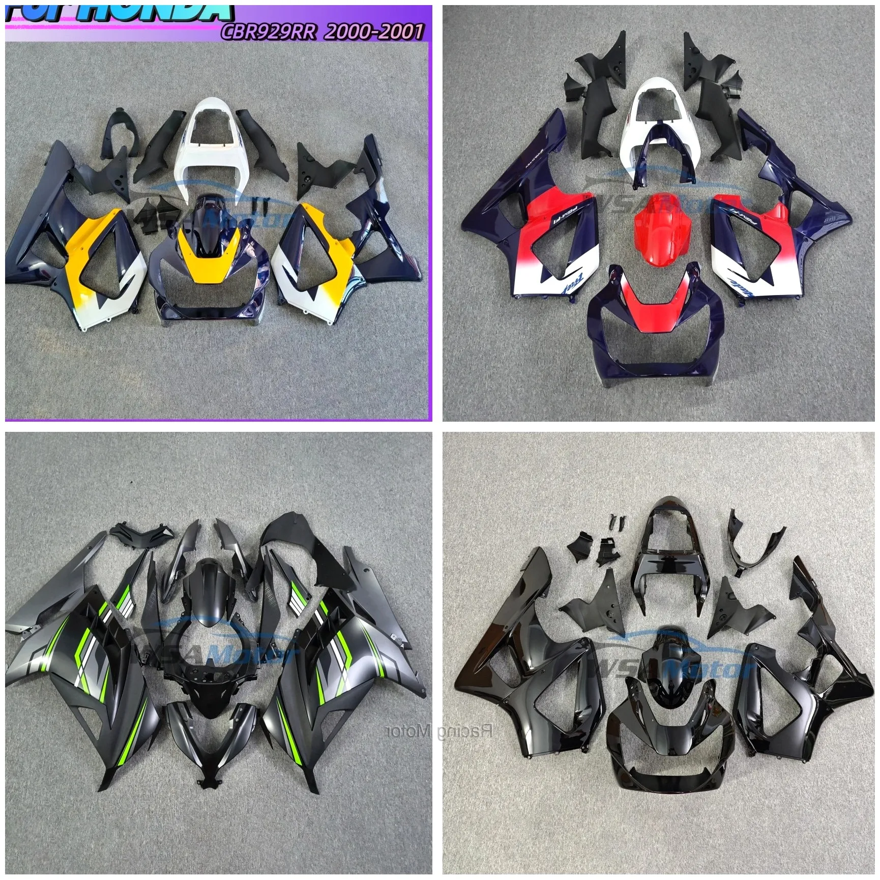 Injection Fairing For HONDA CBR 929RR 929 RR CC Repsol Black CBR929RR 2000 2001 CBR929 RR 00 01 Body | Racing Motor Store
