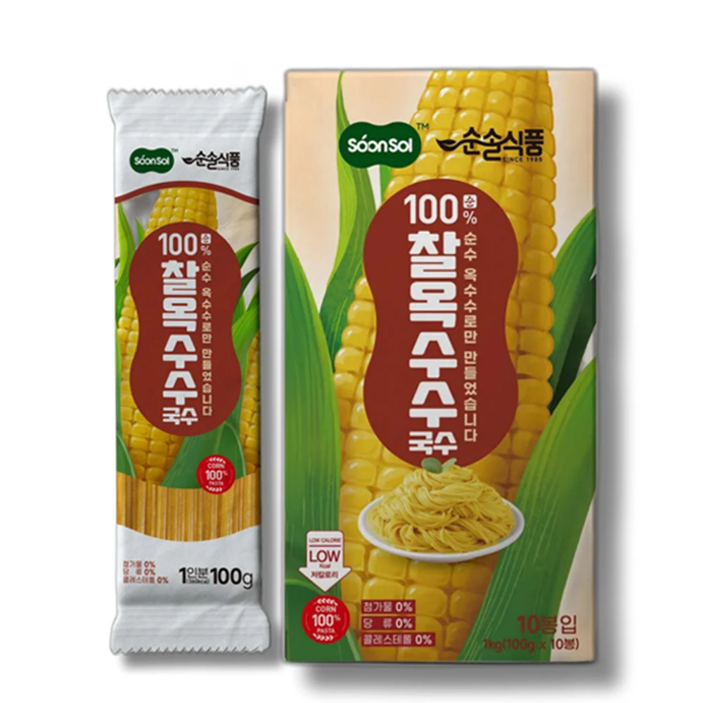 Soonsol 100% Glutinous Corn Noodles 1kg (100g x 10ea)