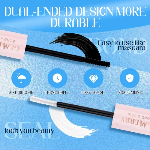 Imagen 2 del producto GEMERRY-pegamento para pestañas de 5ml, pegamento para pestañas para extensión de pestañas DIY, pegamento para pestañas resistente al agua de larga retención para grupos de pestañas