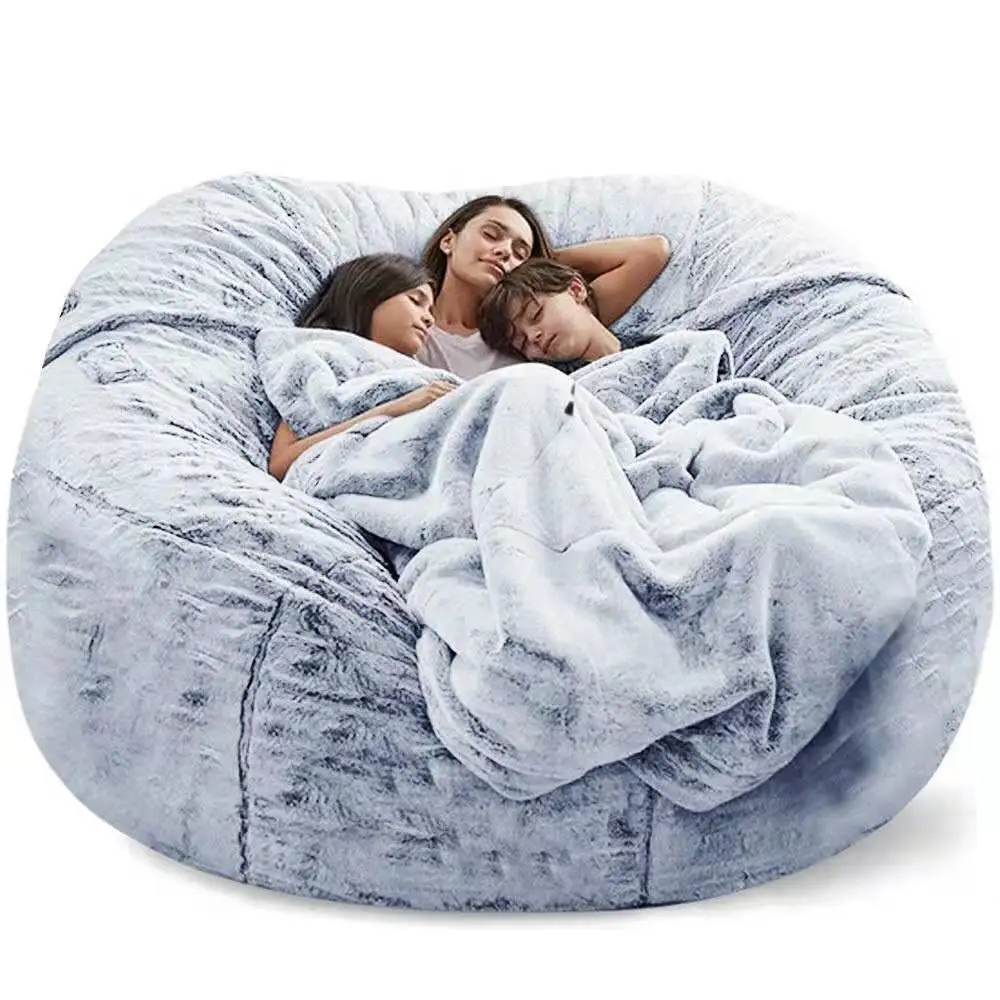 

Soft Warm 7FT 183*90cm Giant Bean Bag Cover Fluffy Faux Fur Pouf Sofa Bed Soft Beanbag Couch Relax Recliner Chair Lazy Sofa Coat