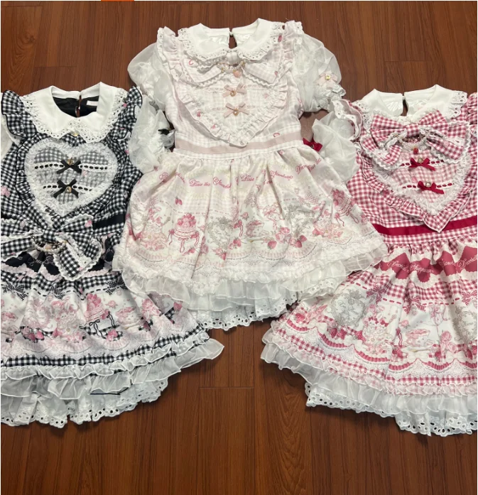 

Japanese Style Mass Production Sweet Cute Lolita Dress Women Girl Autum New Arrival High Waist Silm Plaid Top Shorts 2-piece Set