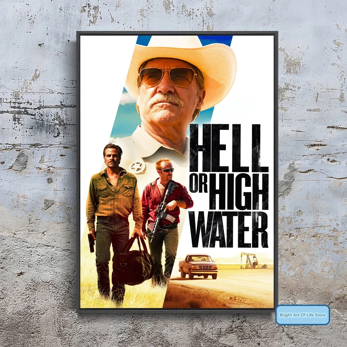 Hell or High Water Movie Poster Cover Photo Print Canvas Wall Art Home Decor (Unframed)