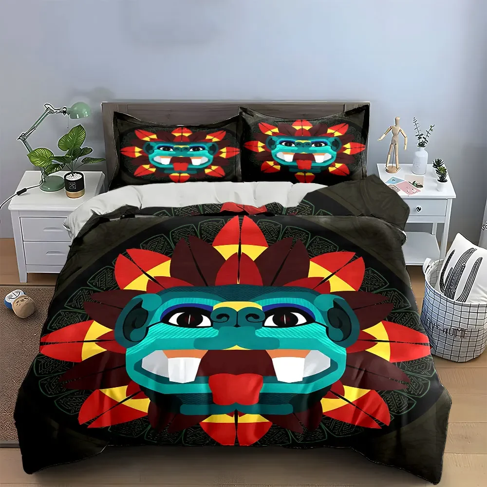 "Tribal Art Home Decor Set" Soft Comfortable Duvet Cover Bedding Set Included 1*Duvet Cover & 2*Pillowcases, gift