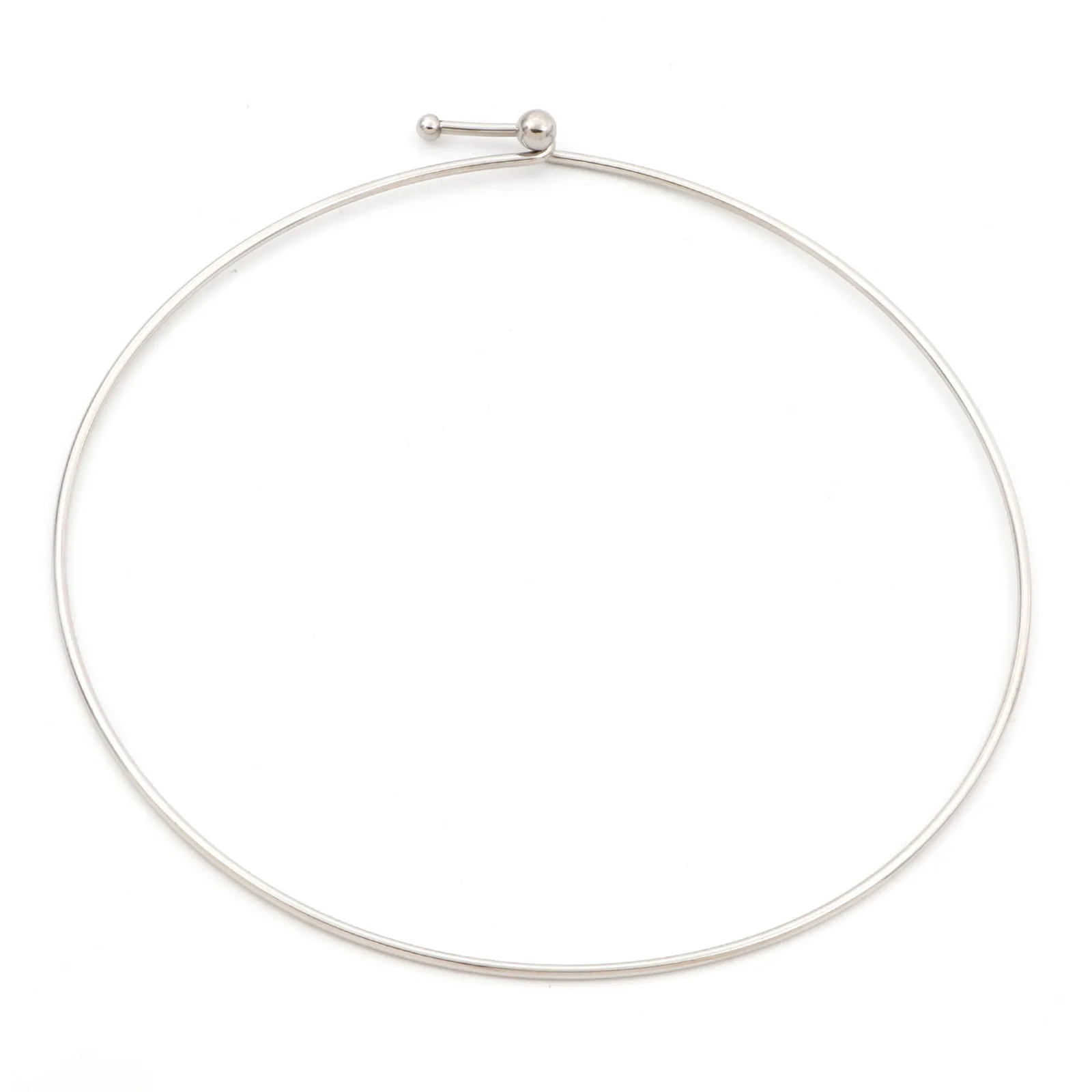 304 Edelstahl Kragen Hals Ring Halskette für Frauen DIY Halskette Party Schmuck Ergebnisse Geschenke 42/43cm(16 7/8 ") lang, 1 Stück – Detail 4