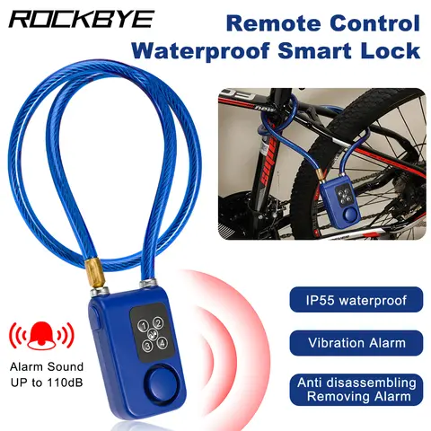 Rockbye Bike Lock Alarm with Remote Security Alarm Locking System 110dB Anti-theft Vibrating Alarm for Bicycle and Motorcycle