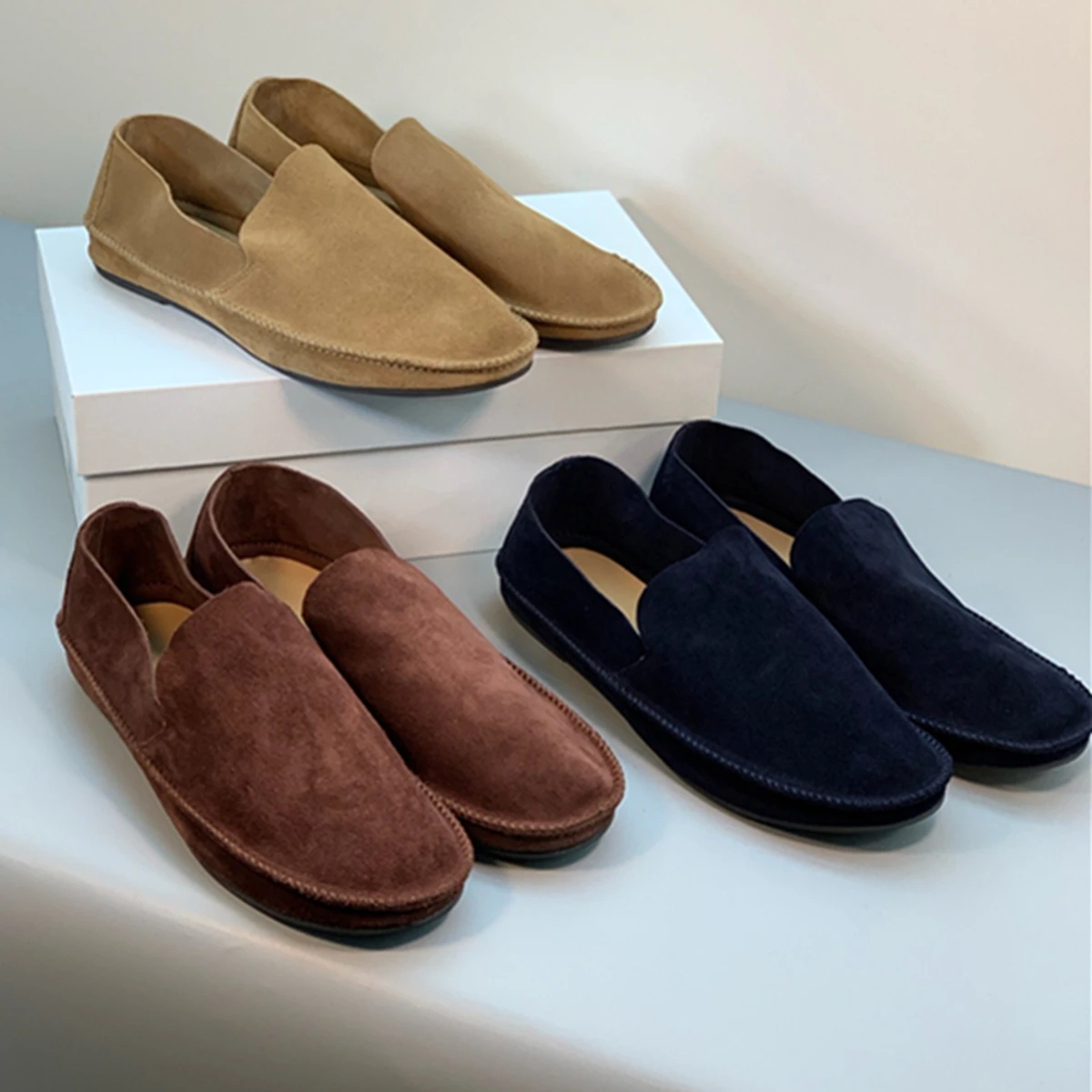 

Dave&Di Minimalist Lazy Sheepskin Retro Grandma Shoes Handmade Genuine Leather Comfortable Slip-on Loafers Flat Shoes Women