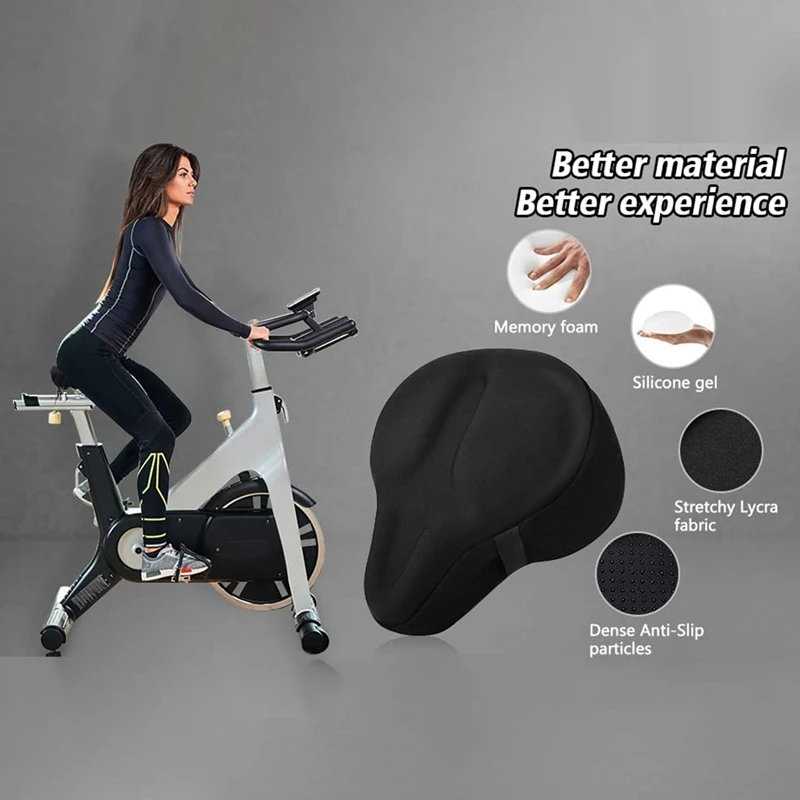 Bike Seat Cushion - Bike Seat Cover For Bicycle Seat And Exercise Bike, For Peloton, Cruiser, Stationary Bike Seats