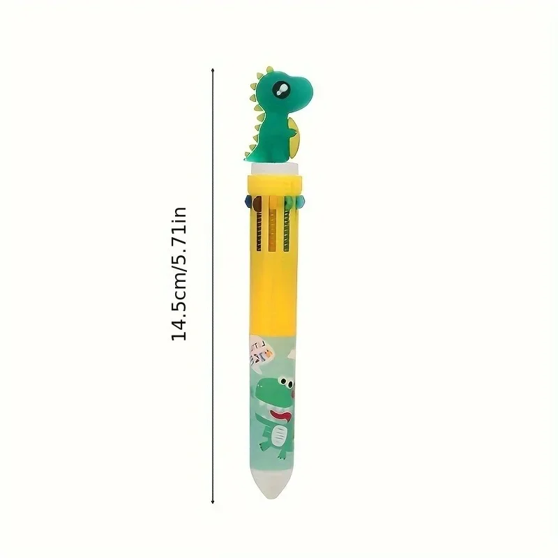 10 Colors Cute Cartoon Ballpoint Pen Dinosaur Kawaii Multicolor Gel Pen For Writing School Supplies Stationery Office Accessoris