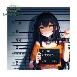 EARLFAMILY 13cm x 9.6cm Female Prisoner Tohsaka Rin Car Sticker Anime Lori Prison Decal Car Styling Waterproof Car Accessories