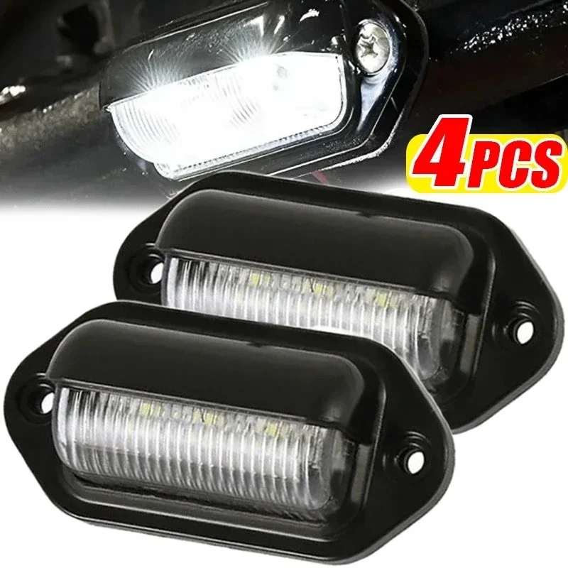 6 LED Car License Plate Light Universal Truck RV Trailer Waterproof Tail Light Car License Plate Bulb Concierge Lights 12V-24V