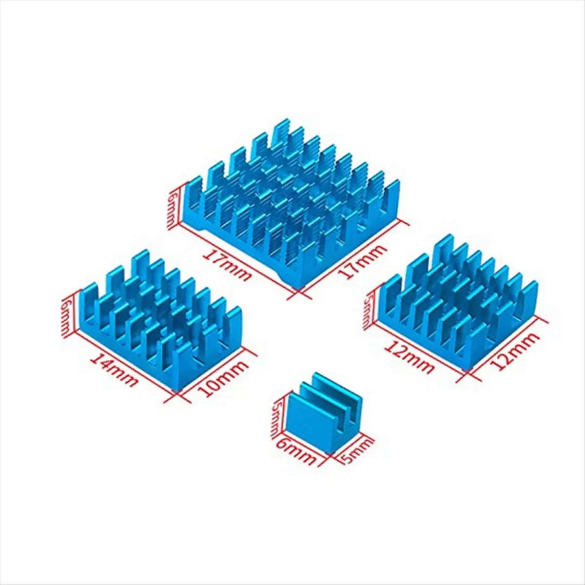 DT75BG For Raspberry Pi 5 Heatsink CPU Fitting Design with Adhesive Backing Chip Thermal Conductivity Cooling Heat Sink Set,A