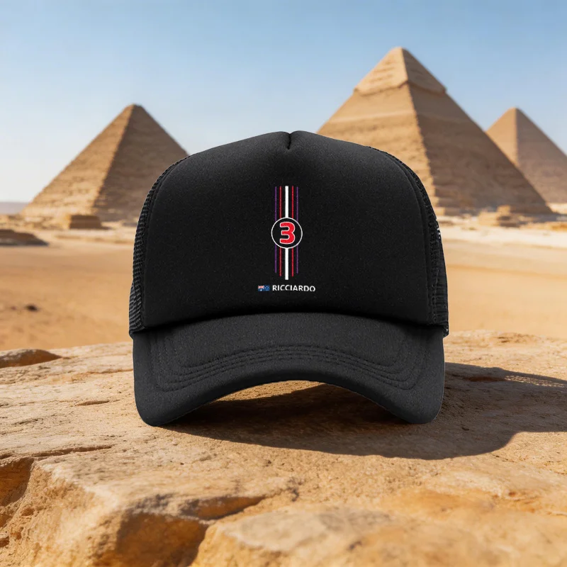Australian RICCIARDO No. 3 Logo Baseball Cap - Unisex Adjustable Duckbill Hat with Iconic Signature, Lightweight Mesh Suitable f