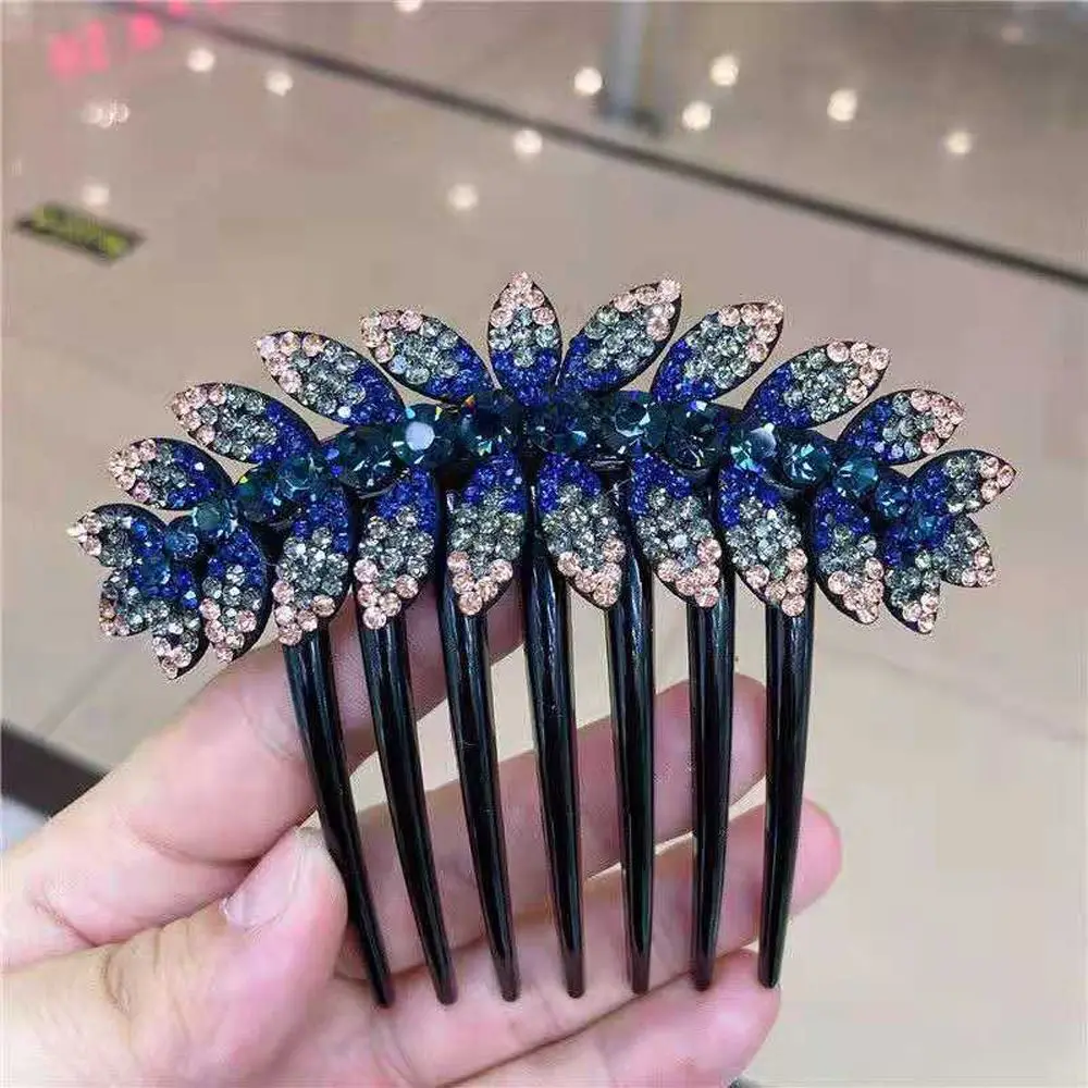 Trendy Sweet Crystal For Girls Ponytail Holder Hairpins Women Hair Comb Hair Claws Korean Barrettes Hair Clips