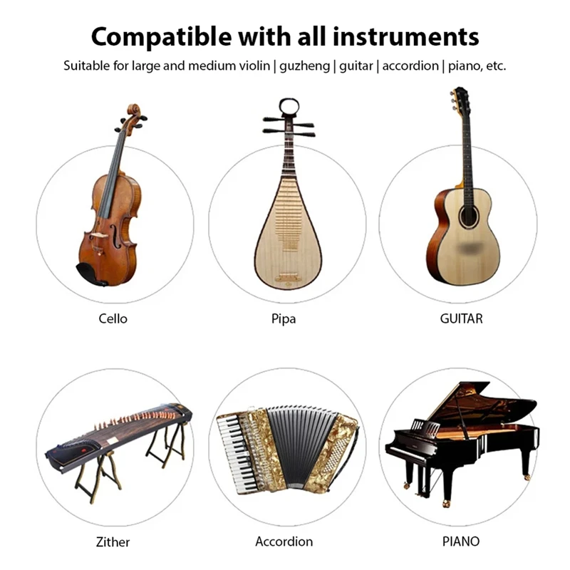 Receptor de micrófono de instrumento inalámbrico HFES 2,4G con ventosa desmontable para violín violonchelo acordeón altavoz micrófono