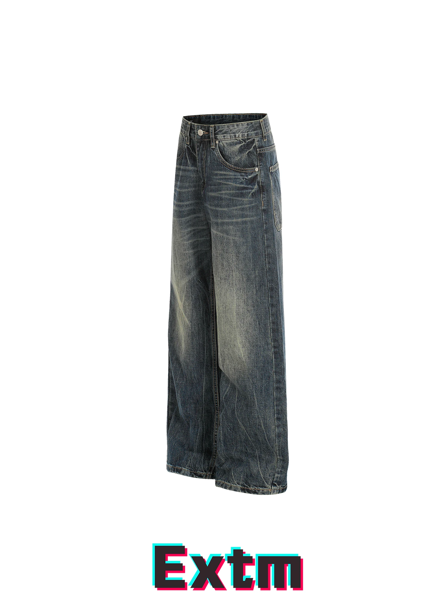 

Ретро-джинсы американского стиля с эффектом потертости, прямого кроя, свободные, универсальные, длинные брюки с низкой талией и застежкой-молнией