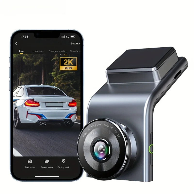 Car , 140° Wide Angle Car Camera Front, Color Night Vision, 24h Motion Detection Parking Mode,  (No SD Card)