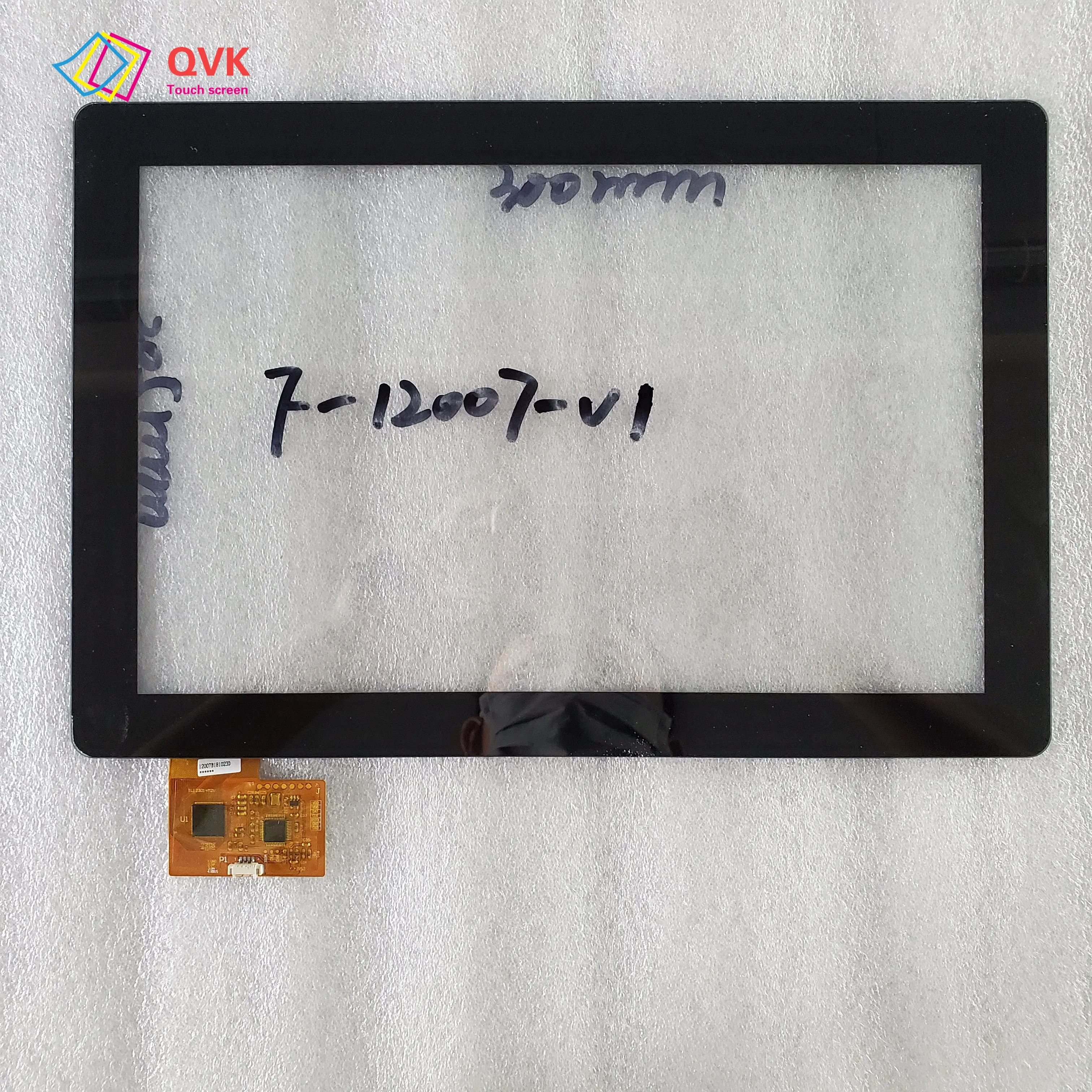 

Black New touch screen P/N F-12007-V1 Capacitive touch screen panel repair and replacement parts free shipping