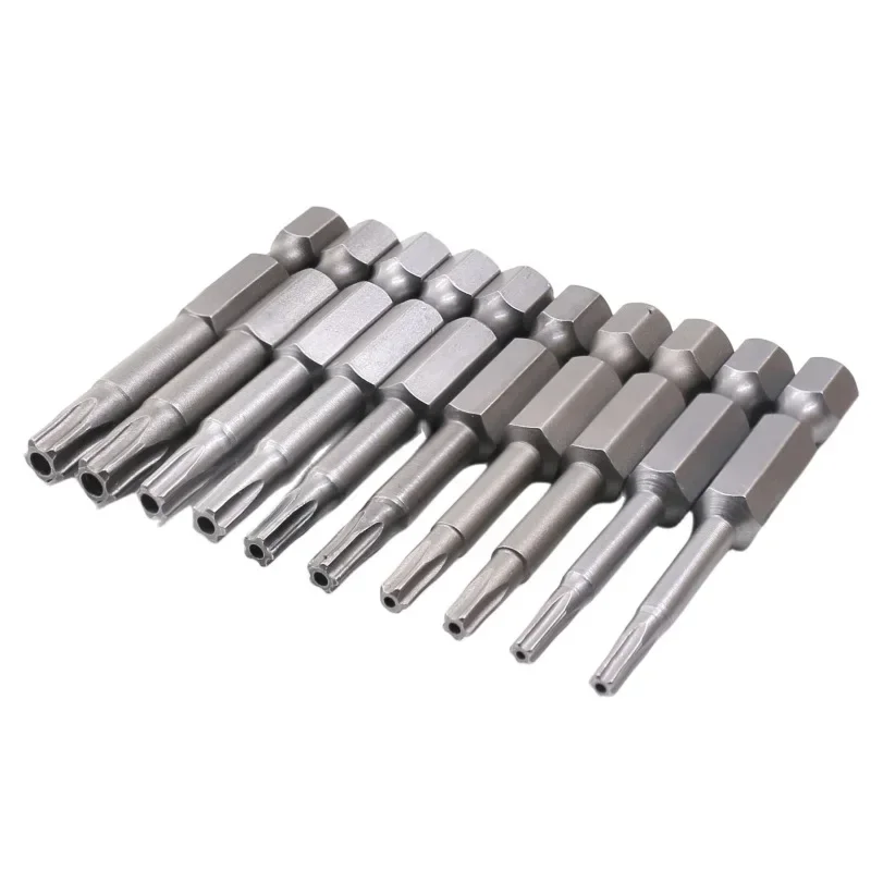 7-12Pcs 1/4Inch 6.35mm Hex Shank Torx Bit Set 50mm 75mm Magnetic Tamper Resistant Star Bits Set T10 T15 T20 T25 T27 T30 T40