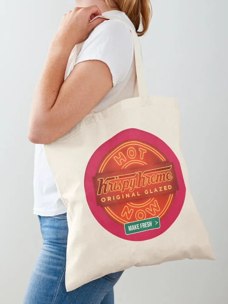 

Circular Krispy Kreme Logo Merchandise Tote Bag Gift bag large size bags foldable reusable bag female