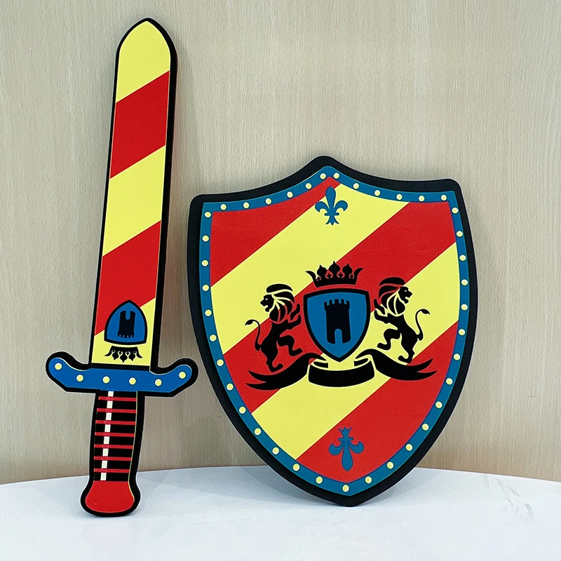 Eva Foam Pirate Sword and Shield Set Soft Safe Kids Outdoor Cosplay Anime Movie Show Game Simulation Halloween Gift Toy