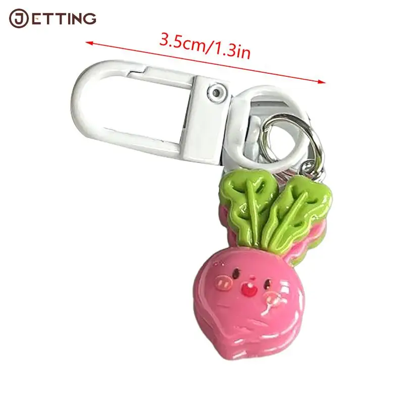 Cartoon Vegetable Key Chain Radish Chili Onion Doll Pendant Corn Pumpkin Key Ring Backpack Car Charms Decoration Bag Accessories