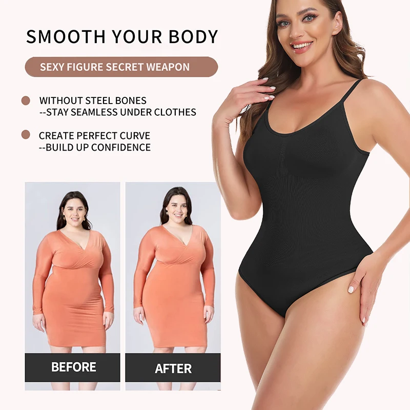 Camisole Bodysuit for Women Tummy Control Slimming Shapewear Butt Lifter Seamless Sculpting Thong Body Shaper Tank Tops Corset