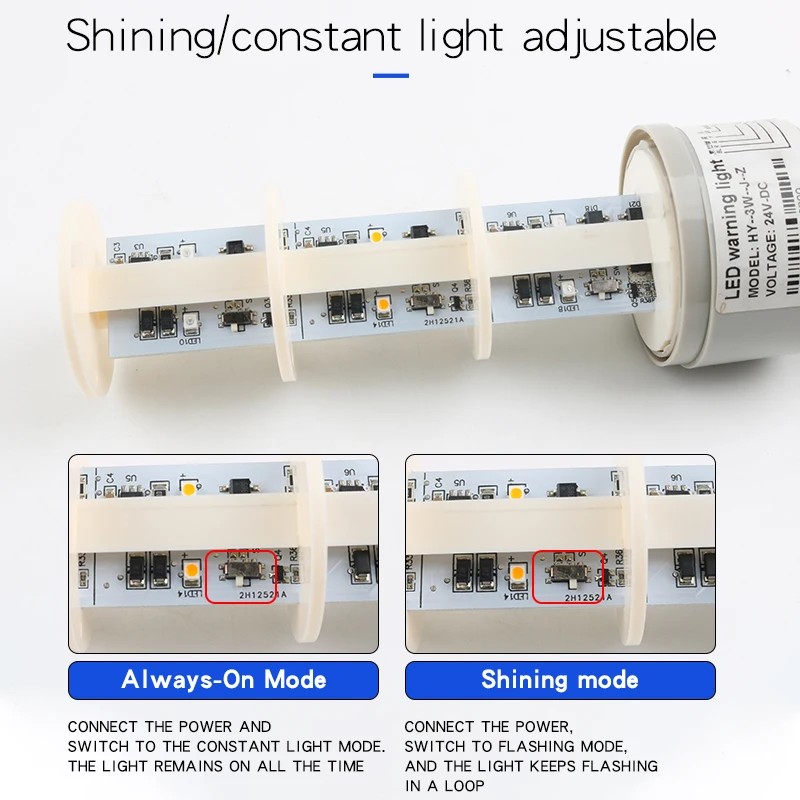 3 Colors LED Tower Warning Light Multi‑Layer Signal Beacon Lamp Audible Buzzer Alarm Machine Tool Indicator 12V 24V 220V