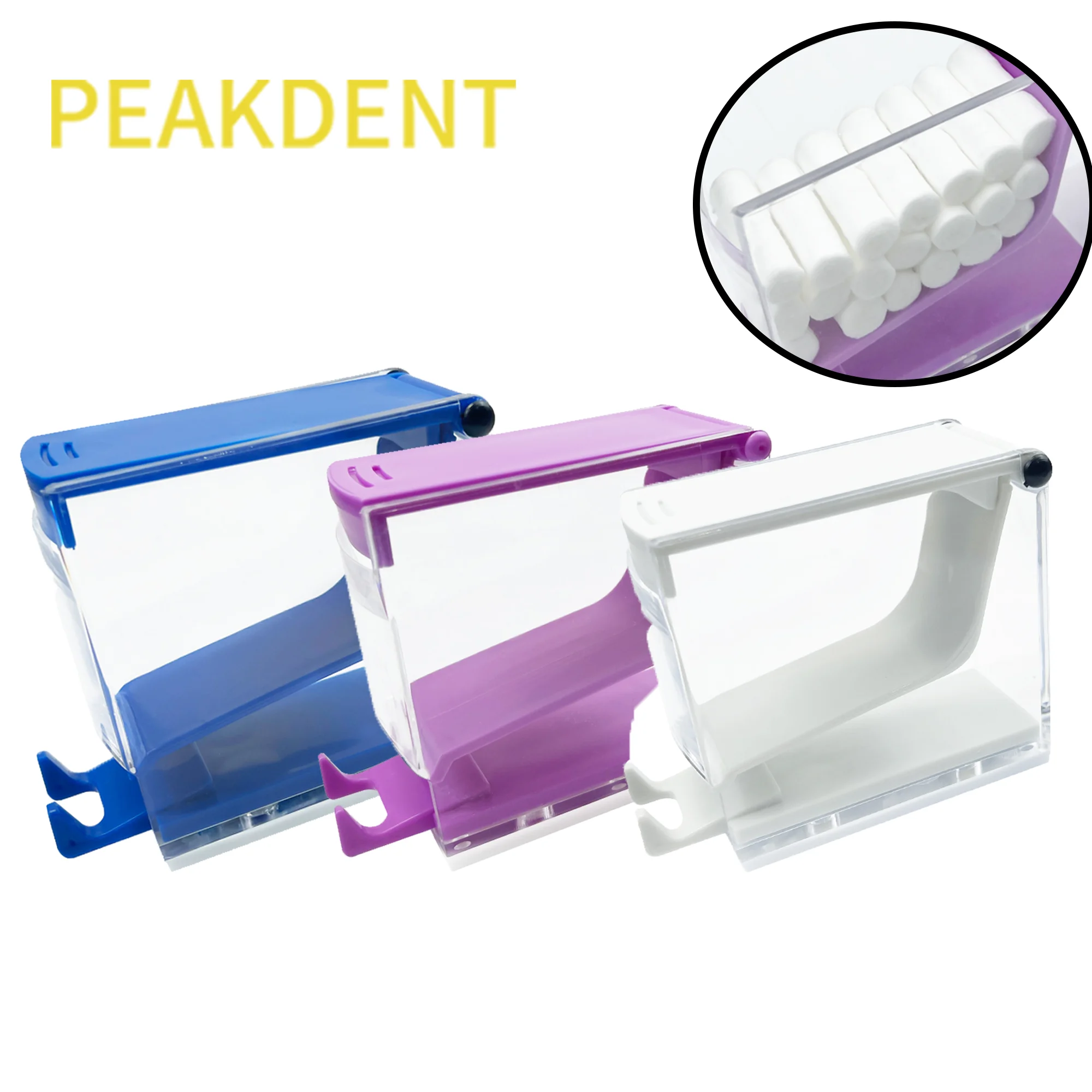 Dentystyczny biały niebieski kolor dentysta bawełniana rolka dozownik pudełko na wymaz z klinika stomatologiczna narzędzie laboratoryjne