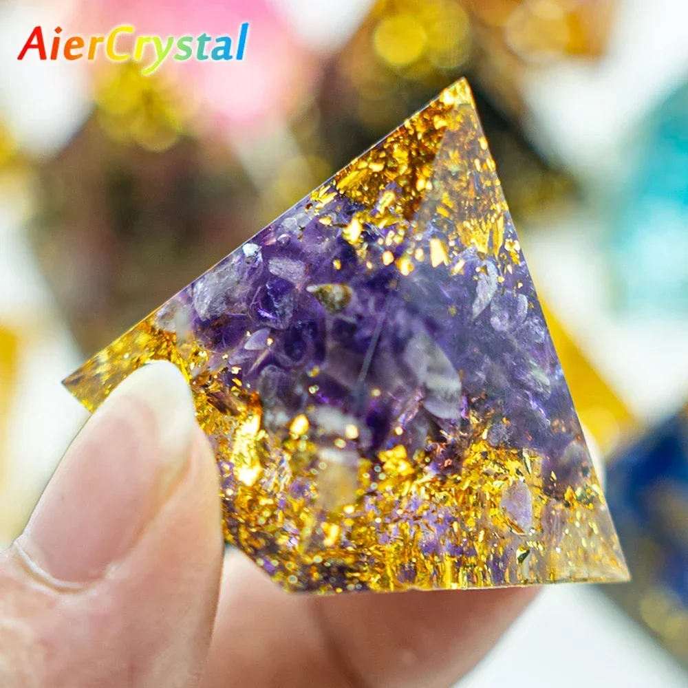 1.18in Natural Crystal Pyramid Energy Generator Quartz Amethyst Reiki Healing Crystal Chakra Pyramid Meditation Tool Home Decor