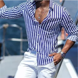 Camisa con solapa a rayas, camisa a cuadros, azul, verde, tótem de Tigre, negro, blanco, patrón HD, cuello roto cubano, moda Popular, 2023