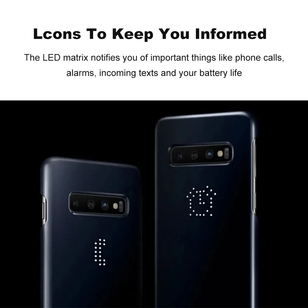 Original Samsung LED Cover For Samsung Galaxy S10Plus S10 S10 Plus SM-G9730 SM-G9750 G9750 Emotional Led Lighting Effect