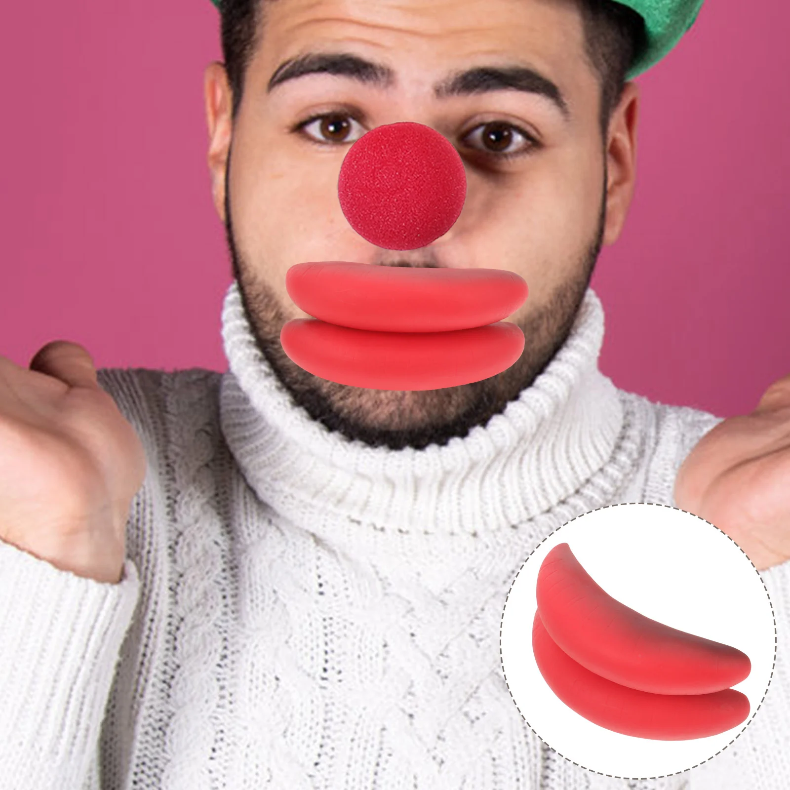 Props for Treating People Toy Red Lip Mouth Cosplay Lips Pig's Supplies Rubber Decor Party Masquerade