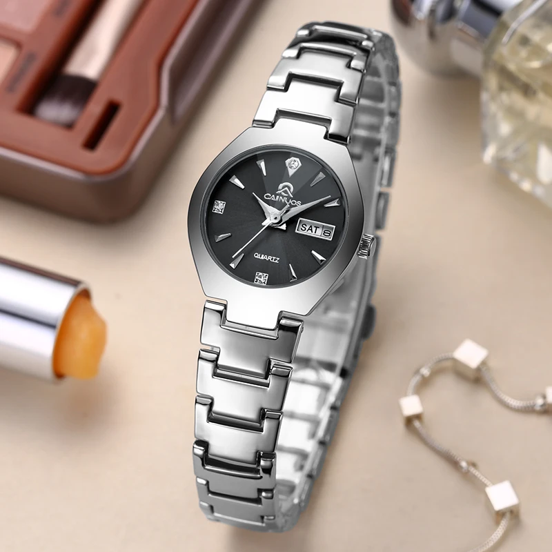 ساعات نسائية عصرية ساعة يد أصلية فاخرة للفتيات مقاومة للماء ومضيئة للسيدات ساعة عصرية بمقياس الزركون هدية للتاريخ