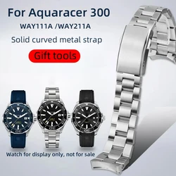 For TAG HEUER stainless steel strap bracelet Aquaracer 300 WAY111A WAY211A Fine steel Arc metal strap for Men 41mm 43mm dial