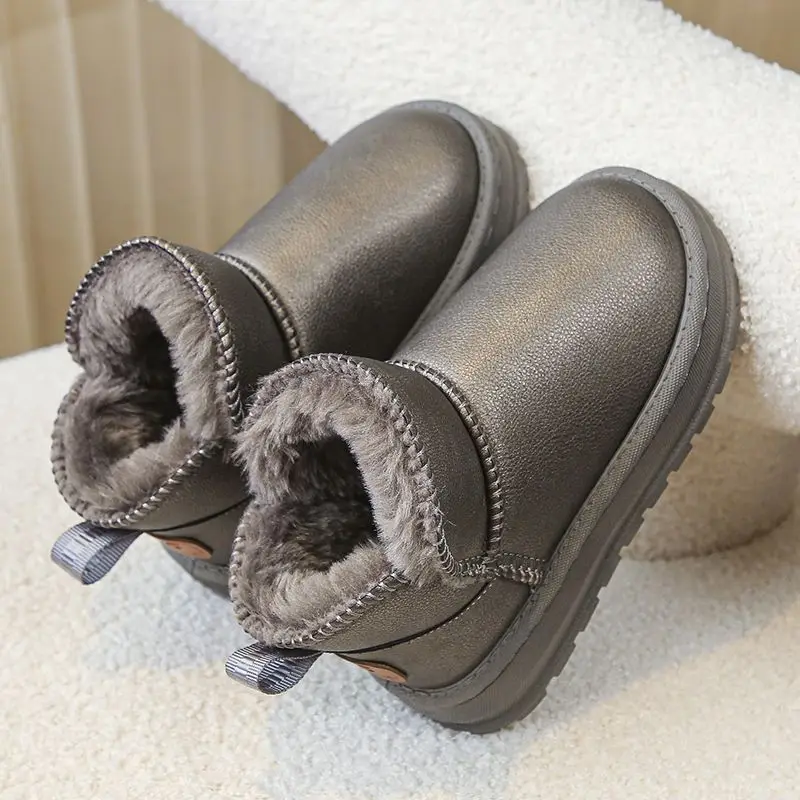 

Kids Winter Snow Boots 2026 New Style Plush Lined Slip on Warm Cotton Shoes for Boys Girls Big Kids