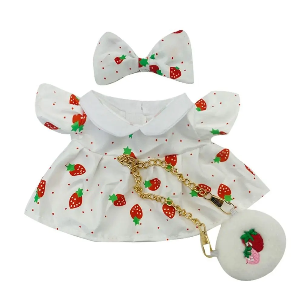 Fashion Dresses with Headband Decoration 20cm Cotton Doll Lovely Spring Summer Princess Dresses Pants Plush Dolls Clothes