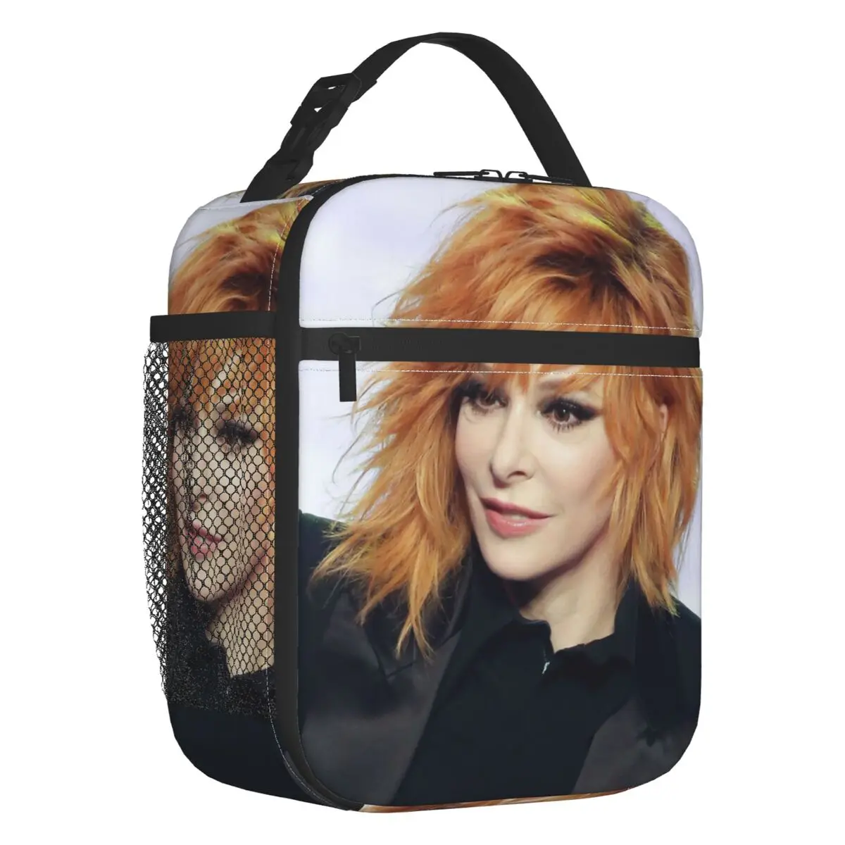 

Pretty Mylene Farmer Insulated Lunch Bag for Women Waterproof French Singer Cooler Thermal Bento Box Office Picnic Travel