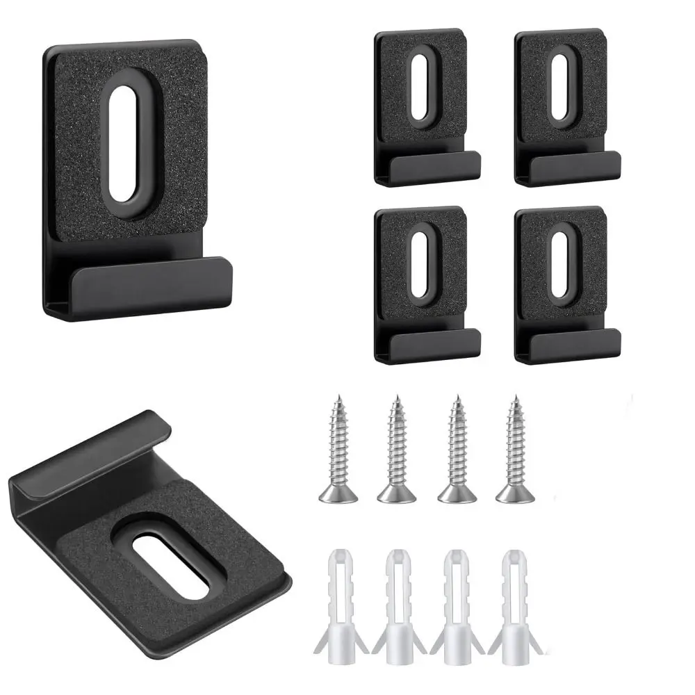 4pcs 304 Stainless Steel Mirror Clips Included Screws Rubber Pads Mirror Holder Matte Black Mirror Brackets Wall Decor
