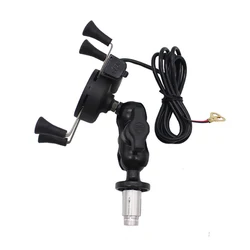 Soporte de teléfono para motocicleta, montaje de vástago de horquilla, navegación GPS, Cargador USB para Yamaha YZF R6 2006-2017 R1M