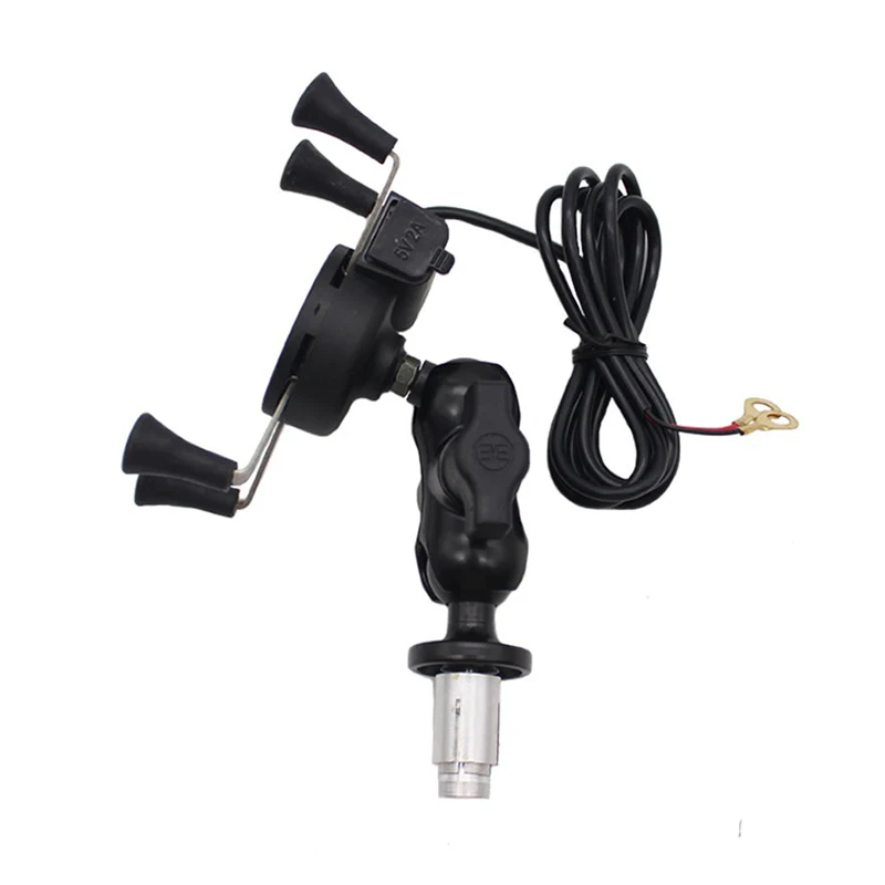 Motorcycle Phone Holder Fork Stem Mount GPS Navigation USB Charger Bracket for for Yamaha YZF R6 2006-2017 R1M Cellphone Stand 