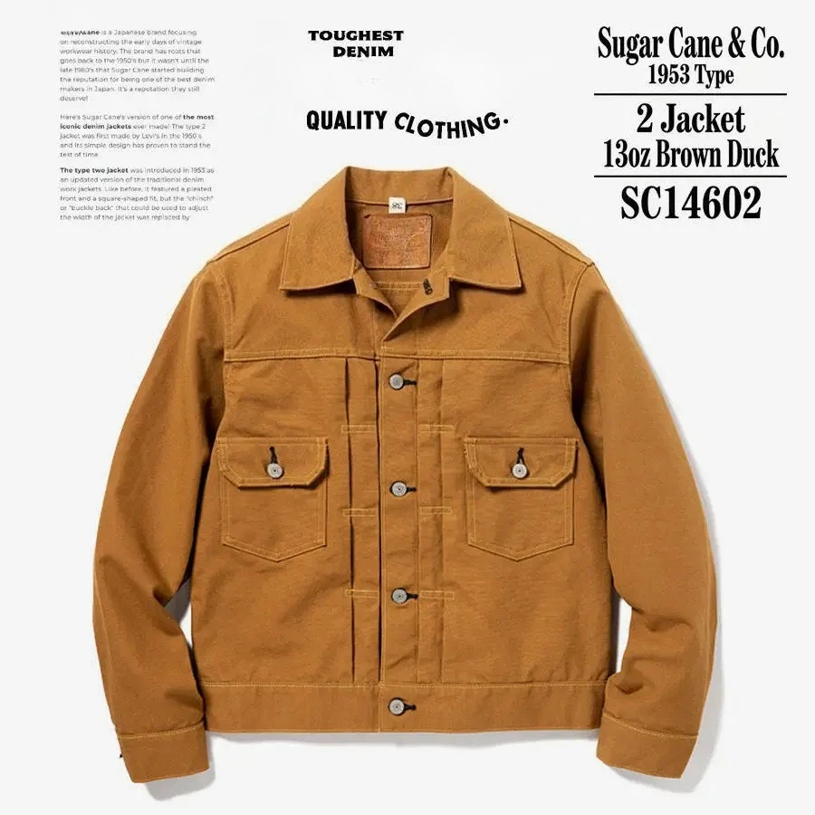 26SS New SUR CAE & C 1953 Type 2 13oz Brown Red Ear Japanese Cotton Canvas Jacket