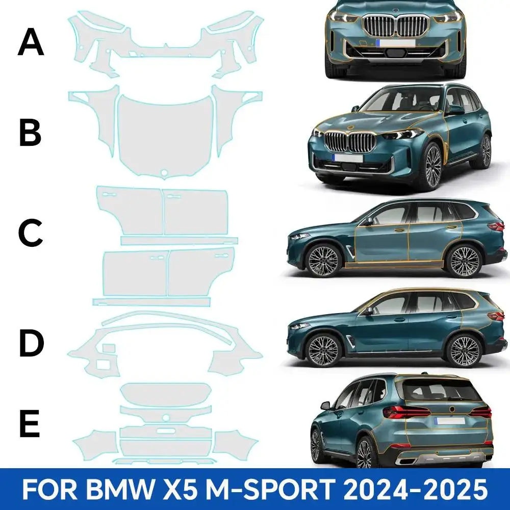 

For BMW X5 M Sport Drive40 50 M60 2024 2025 TPU Paint Protection Film Self-Healing Pre-cut PPF Car Body Anti-Scratch Resistant