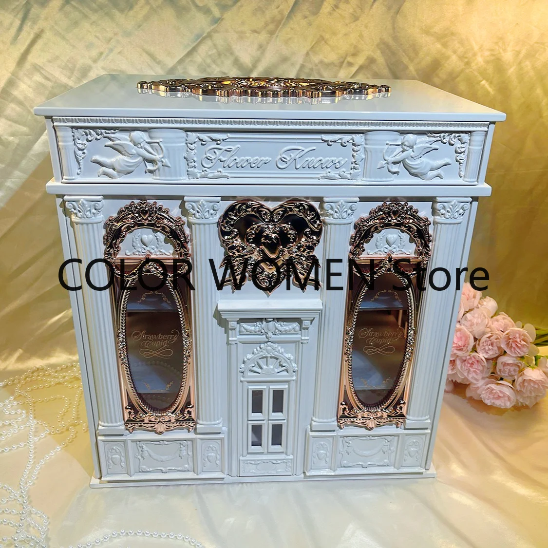 Flower Knows Strawberry Cupid Allin Large Gift Box Products Storage Cabinet Cosmetics Storage Box Without Makeup
